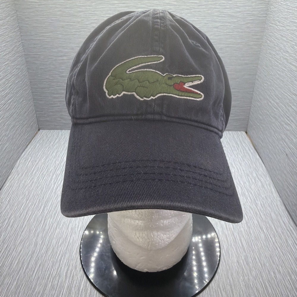 Lacoste Big Croc Mens Navy Blue Baseball Cap Hat Adjustable Strapback